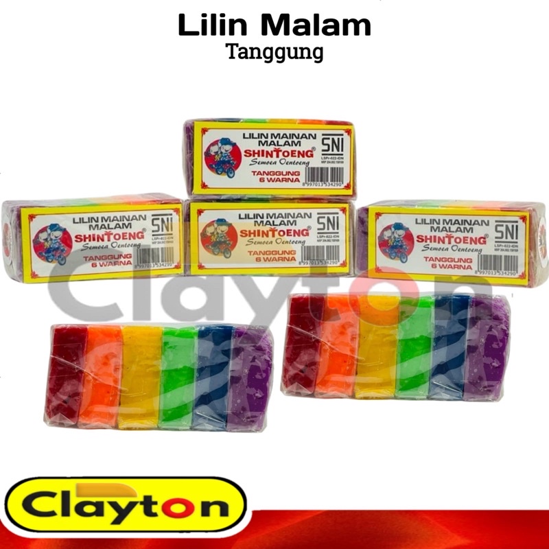 Malam / Plastisin / Lilin Mainan Shientong Tanggung 6 Warna