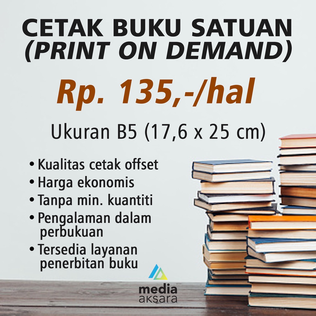 JASA CETAK BUKU SATUAN (PRINT ON DEMAND) - UKURAN B5