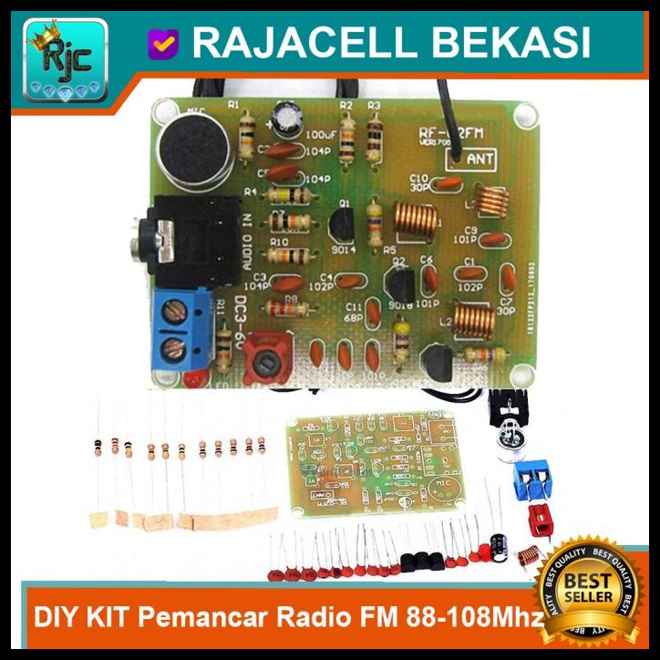 Diy Kit Pemancar Radio Fm Wireless Mic 88-108Mhz Transmitter 50M-500M