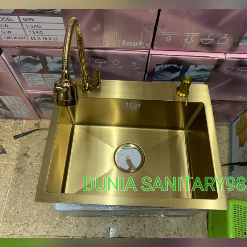 Bak Cuci piring 5040 GOLD Stainless SUS 304 Kitchen sink Minimalis