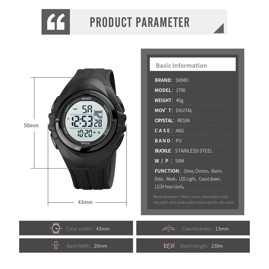 SKMEI 1790 Jam Tangan Pria Digital Anti Air WK-SBY