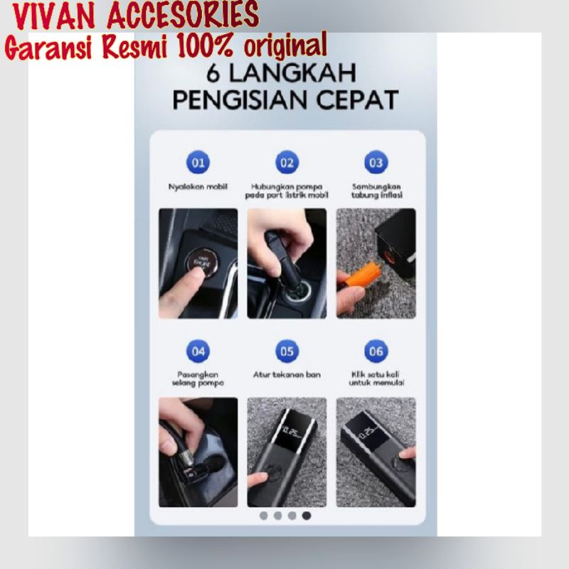 VIVAN VTI02 Tire Inflator Air Pump Electric Pompa ban mobil sepeda