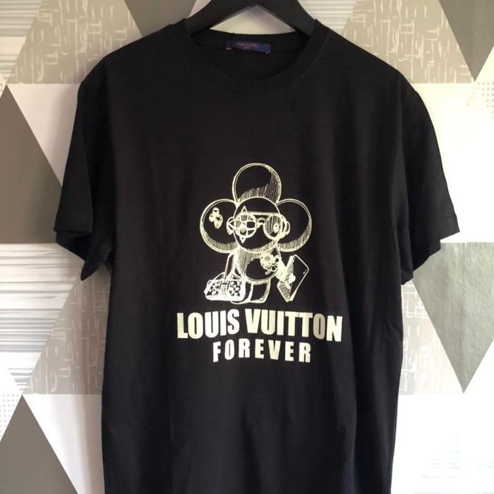 T-SHIRT LV FOREVER BLACK PREMIUM KAOS PRIA LV KAOS WANITA LV UNISEX