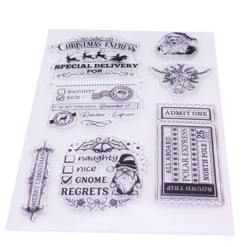 Stempel Segel Bening Bahan Silikon Tema Natal Untuk Dekorasi Album Foto Scrapbooking