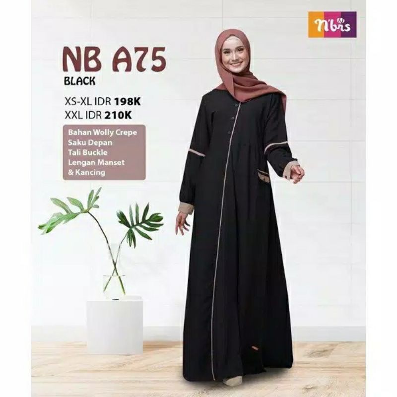 GAMIS NIBRAS TERBARU NB A75 HITAM