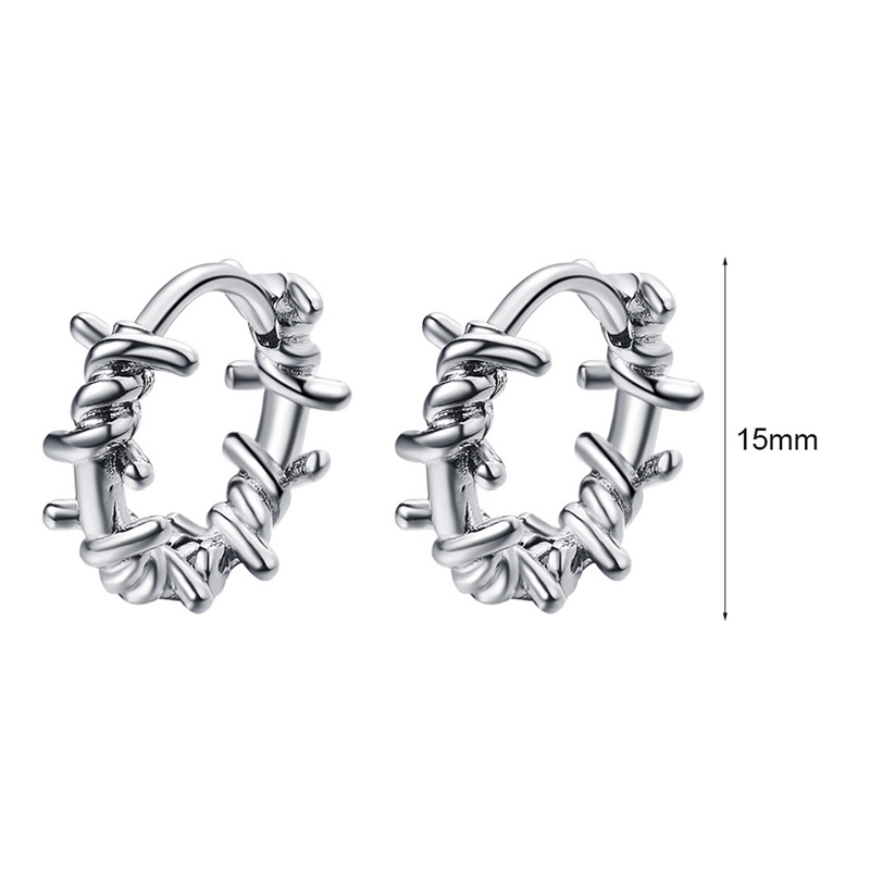 Anting Bulat Bahan Sterling Silver 925 Warna Hitam Untuk Wanita