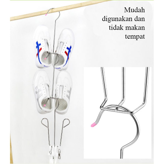 Gantungan/Pengering Sepatu Sandal Stainless Steel Hanger Sepatu