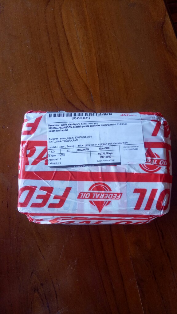 Tarikan Pintu Rumah Kuningan Antik Diameter 6cm.