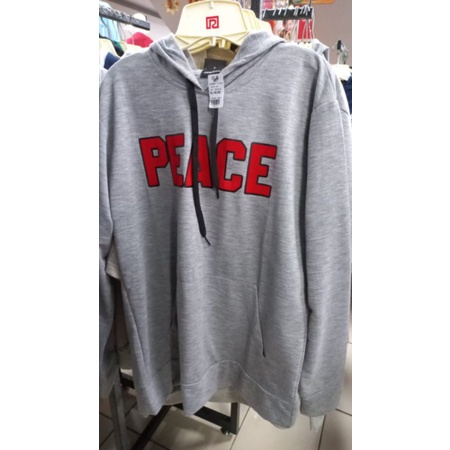 Jaket topi abu Peace pria