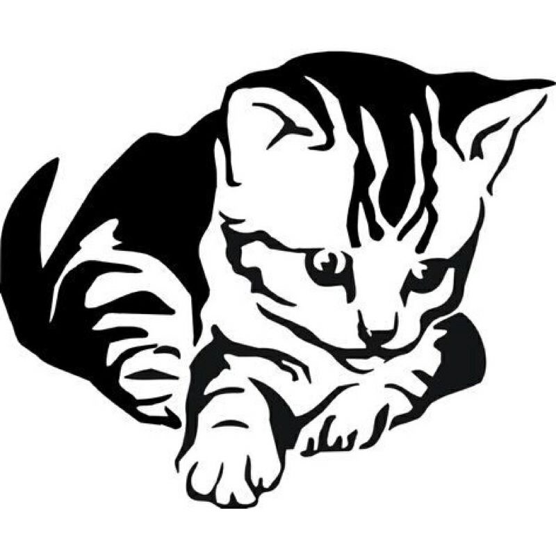 STIKER MOBIL STICKER CUTTING MOTIF KUCING LUCU BUAT KACA BELAKANG