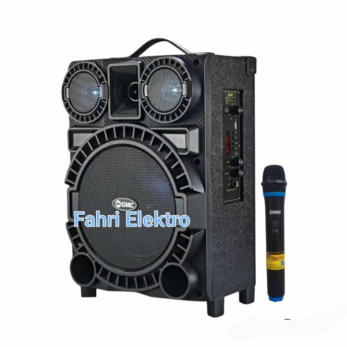 SPEAKER AKTIF PORTABLE GMC 8 INCH BLUETOOTH SUPER SOUND GARANSI RESMI