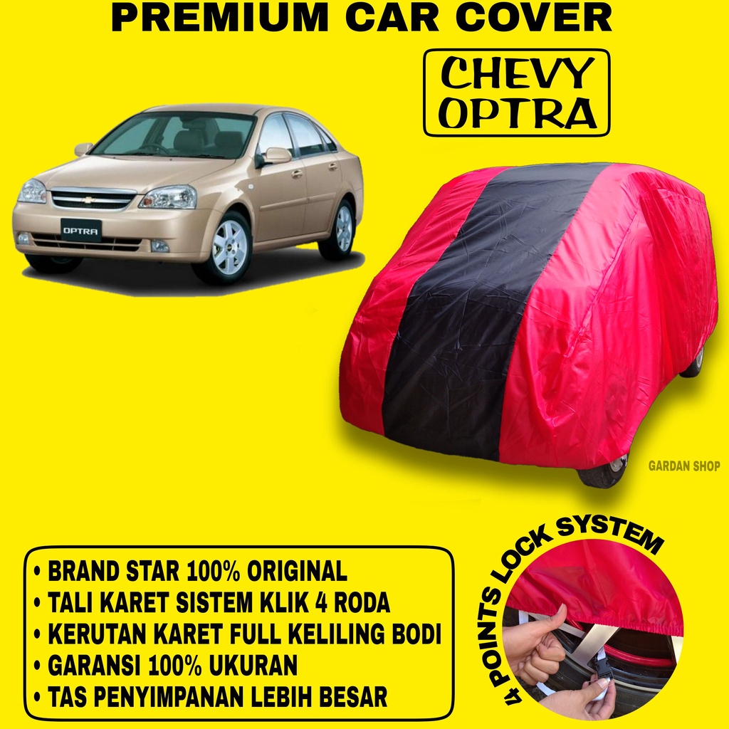 Body Cover CHEVY OPTRA MERAH HITAM Penutup Bodi Mobil Chevy Optra Waterproof PREMIUM