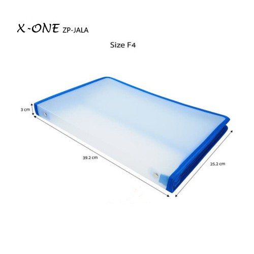 

Map Plastik Resleting Jaring Folio/Zipper Bag/warna biru