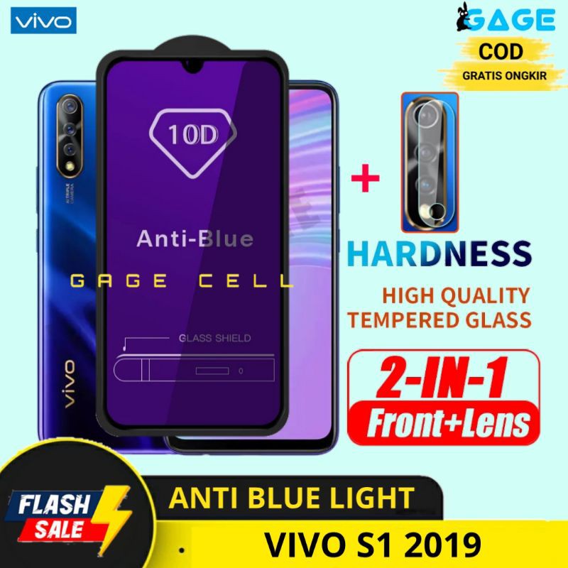 2IN1 TEMPERED GLASS ANTI BLUE LIGHT RAY VIVO S1 - TG ANTIGORES RADIASI VIVO S1 SCREEN PROTECTOR