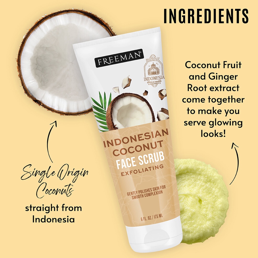 ★ BB ★ FREEMAN Indonesian Coconut Face Scrub 175ml