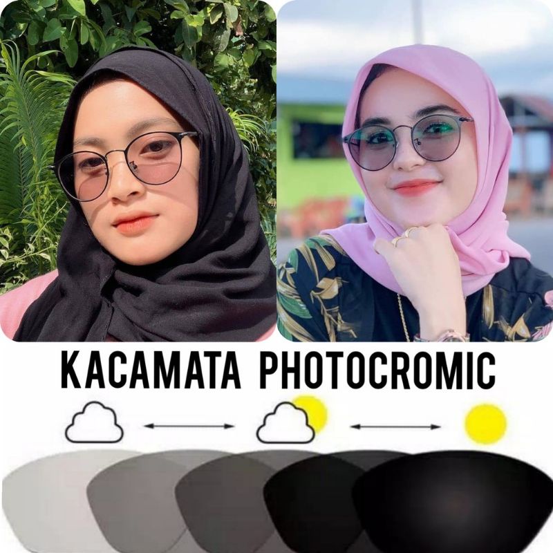 BISA COD {KACAMATA LENSA PHOTOCROMIC }KACAMATA BULAT 9906