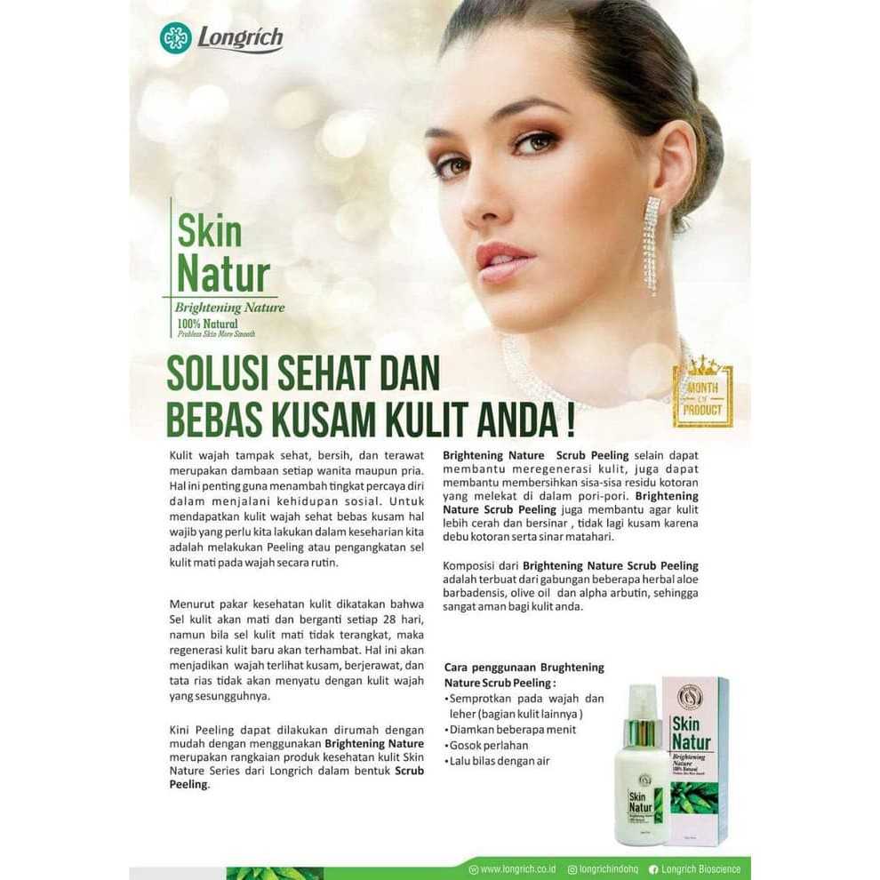 Longrich Skin Natur Brightening Scrubbing Nature Scrub Peeling Wajah Peeling Pembersih Pemutih Kerut