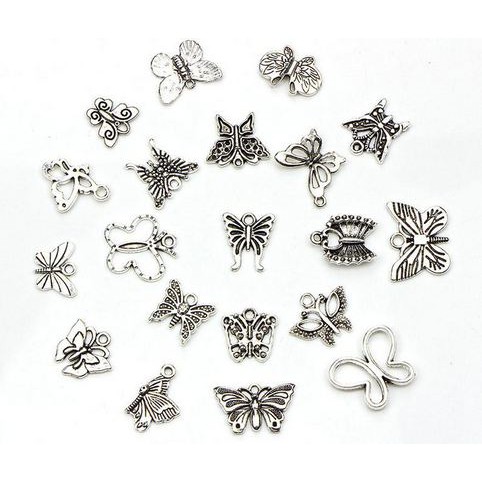 Antique Butterfly Pendant - Liontin Antik Bentuk Kupu-kupu (20pcs)