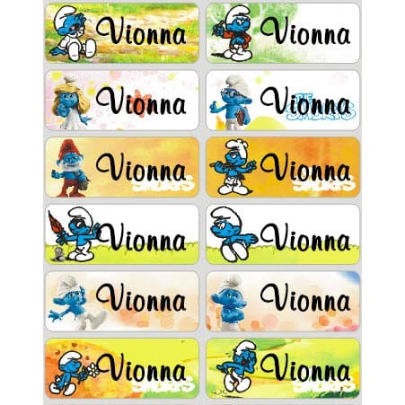 

Smurf Label nama sticker label name waterproof