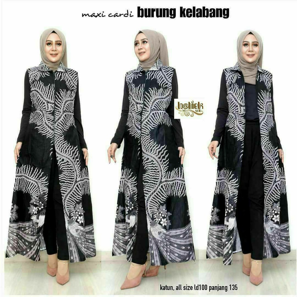 OUTER BATIK WANITA / CARDIGAN BATIK PANJANG ZIPPER DEPAN