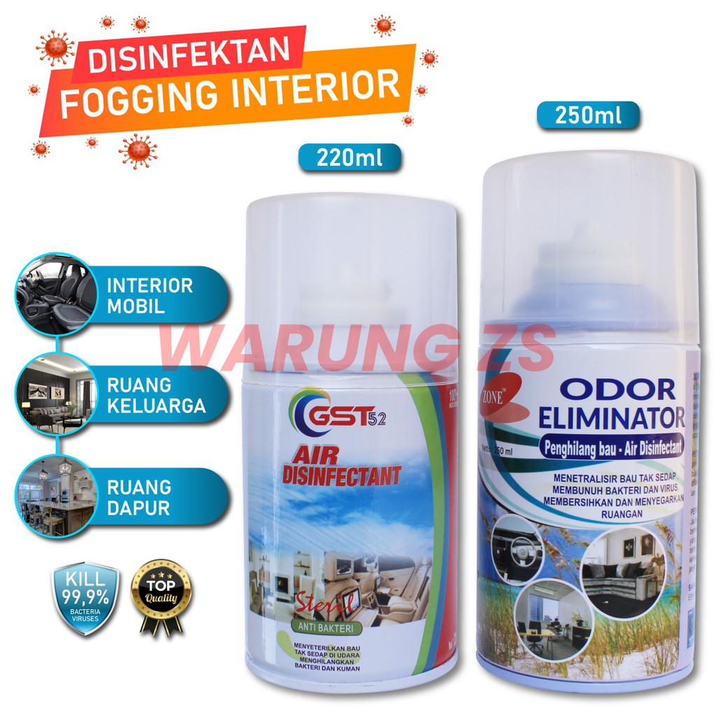 Disinfektan Fogging Mobil Membasmi BAKTERI, KUMAN &amp; BAU 220ML