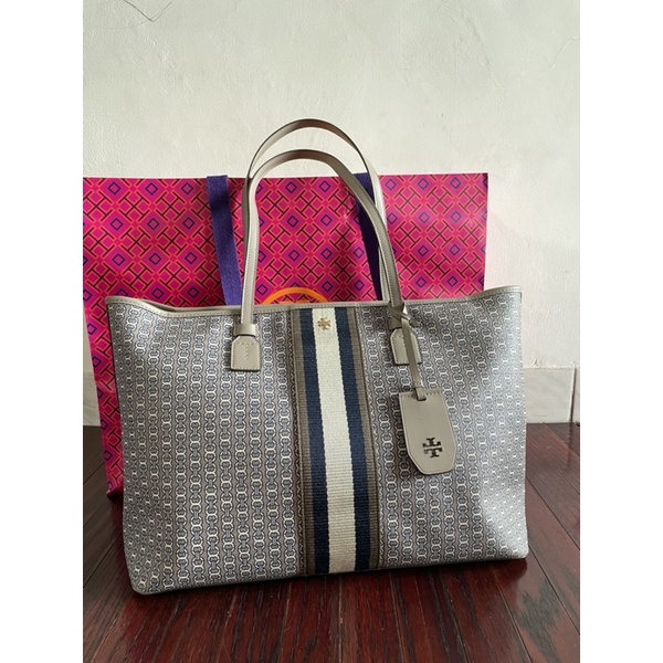 PRELOVED-Tory Burch Gemini Link Tote Large Grey Authentic