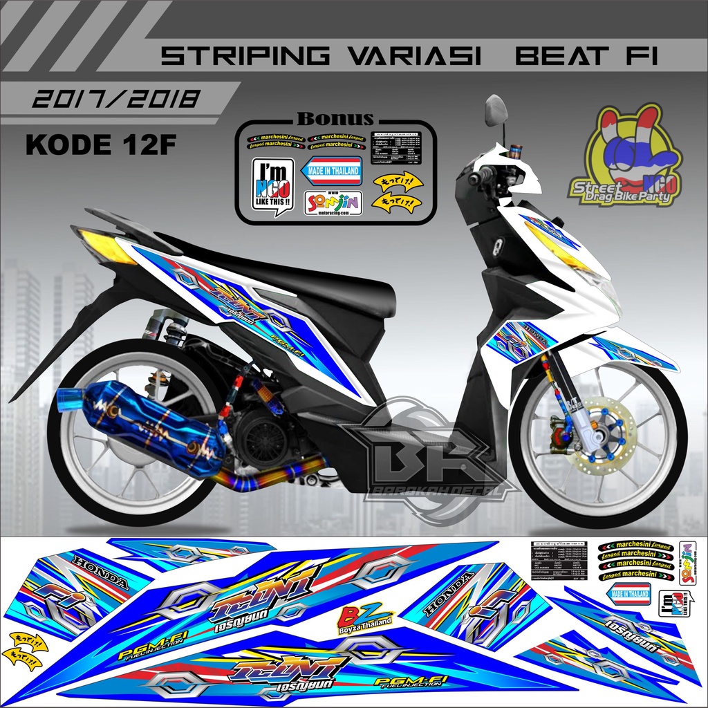 Striping Beat 2017-2019 Stiker Lis Motor Beat kode 12