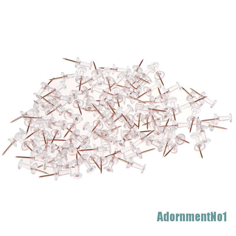 (AdornmentNo1) 100pcs / Set Paku Dinding Rose Gold Transparan Untuk Foto / Kantor / Sekolah