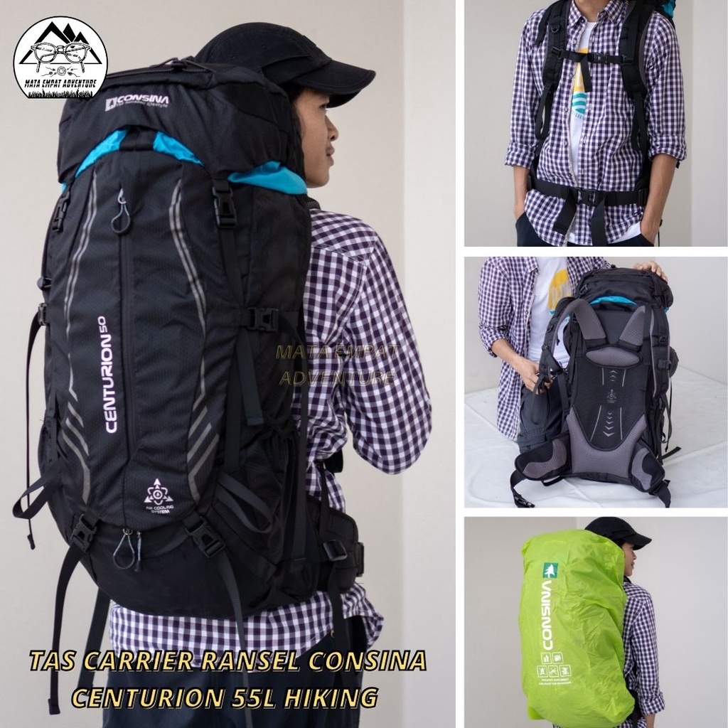TAS RANSEL CARRIER GUNUNG CONSINA CENTURION 50L UP TO 55 LITER  ORIGINALTAS GUNUNG HIKING CAMPING AD