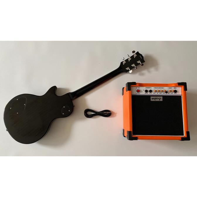 Gitar Gibson Les Paul Hijau Paketan Ampli Orange 8 Inch & Kabel Jack