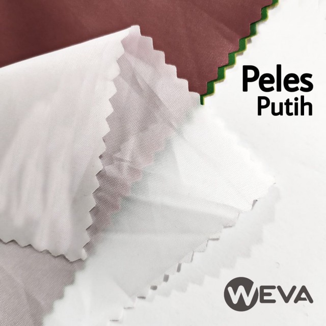 Bahan Kain Furing Peles Putih - Kain Pelapis Pakaian Weva Textile
