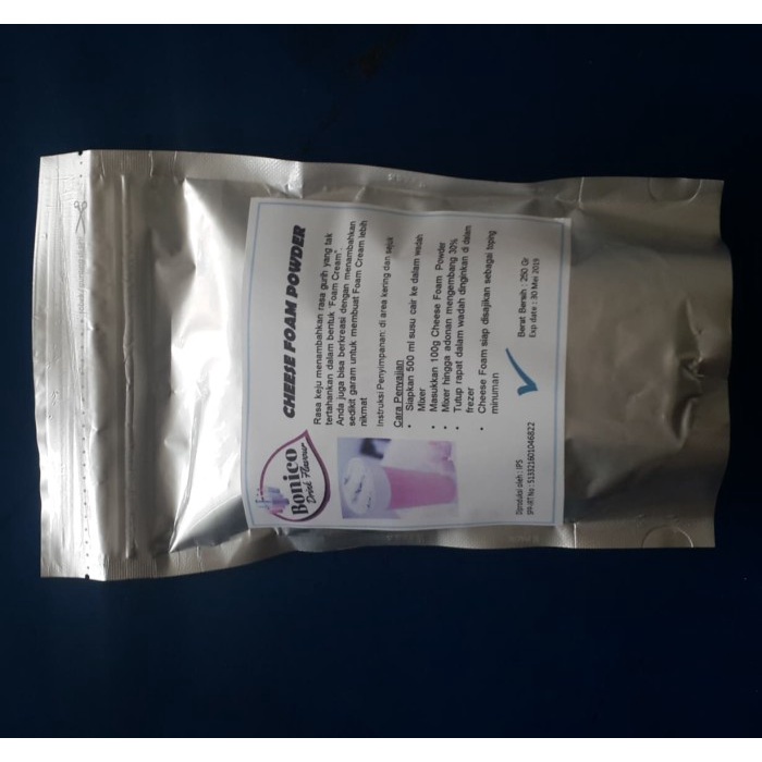 

B0621D Bonico Cheese Foam Powder Toping Tea 250Gr Nagai Tea Whip Cream Toping 054