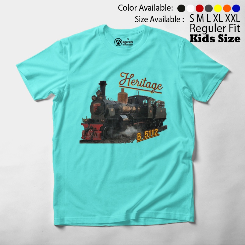 Baju Kaos Atasan Anak Laki-Laki Kereta Api Klasik Heritage KAI