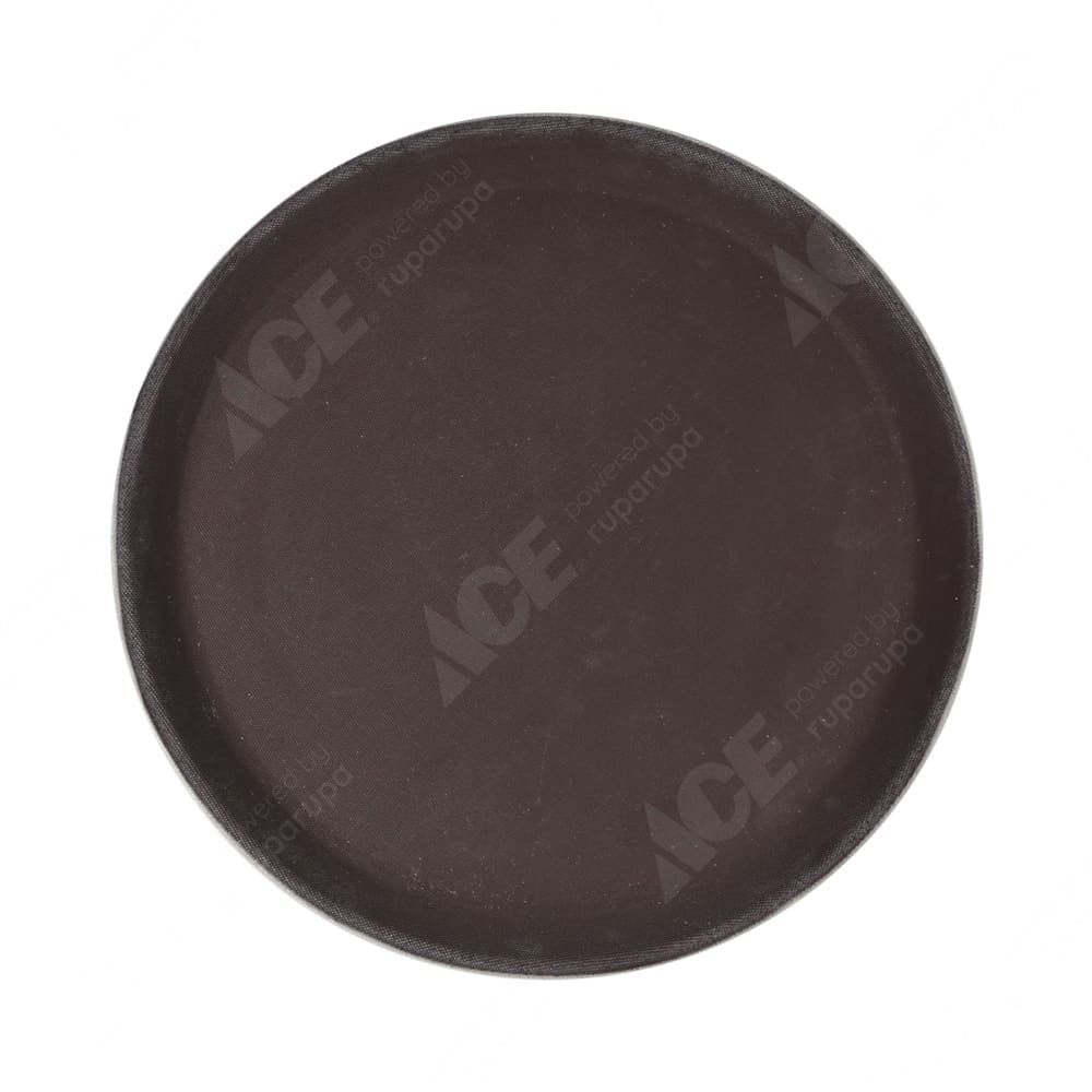 Ace Krischef 28 Cm Nampan Saji Anti Slip Bulat - Cokelat