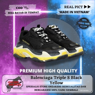 black yellow balenciaga triple s