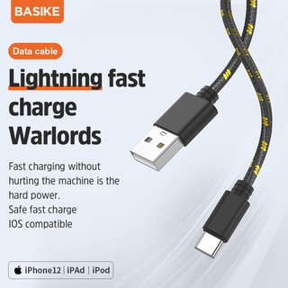 Kabel Data Type C Fast Charging BASIKE Cable Android Tangle-free Charger Xiaomi Oppo Samsung Vivo