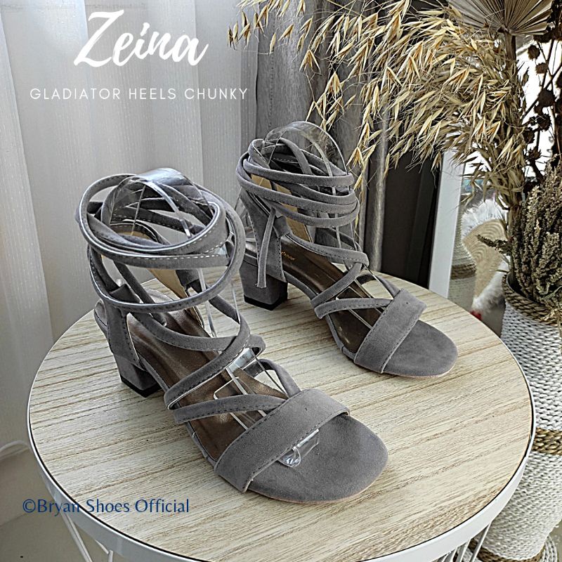 Bryan Zeina Heels Tahu Tali Lilit Gladiator Nyaman Bigsize Oversize Jumbo 36-40 41 42 43 Berkualitas