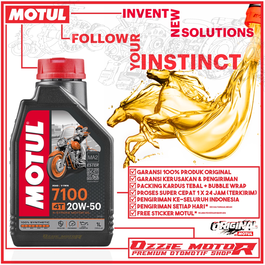 MOTUL 7100 4T 1L 20W50 OLI MOTOR IMPORT ORIGINAL