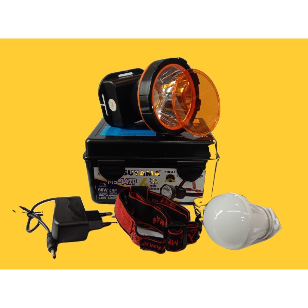 Headlamp Senter Kepala Surya Ultralite 150W UHL T1505A / Ultralite 200W UHL T2005A / Ultralite 80W T805A / Senter Kepala MS-147P 80Watt Murah Tahan Air - Senter Kepala 200W / 150W / 80W