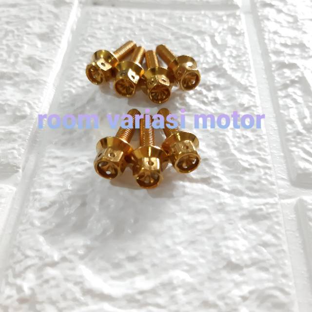 BAUT PROBOLT TUTUP TANGKI NINJA SET 7 PCS GOLD