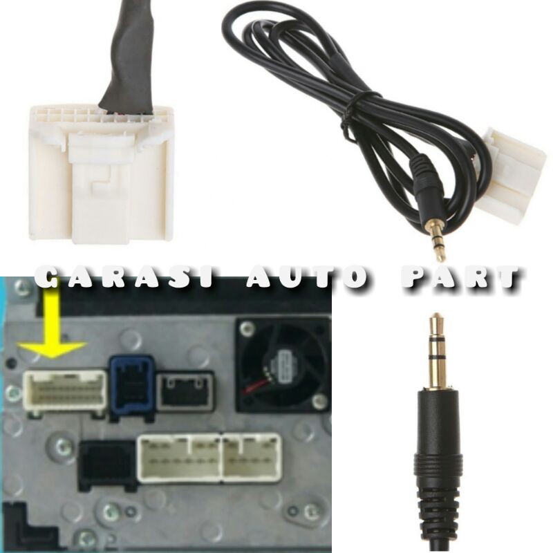 Kabel Aux Head Unit Toyota Avanza Camry Corolla Innova Rush Yaris Vios Daihatsu Terios  20 Pin