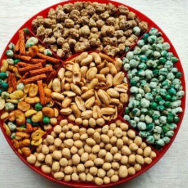 

kacang tray 5 sekat variant 5 rasa