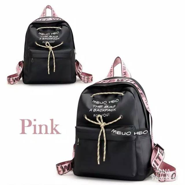 TAS RANSEL OFF WHITE TALI TAS FASHION WANITA TAS RANSEL BACKPACK MULTIFUNGSI TAS SEKOLAH MURAH