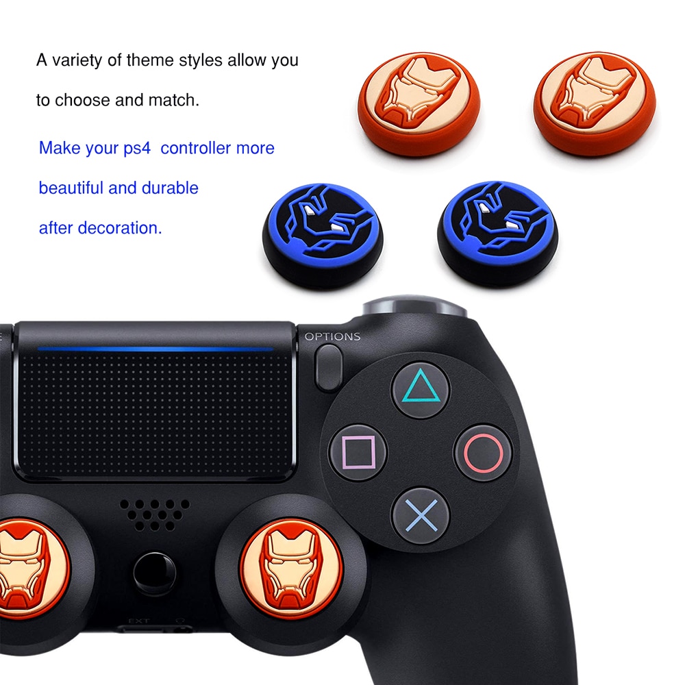 2pcs Ps5 Cap Thumb Grip Joystick Controller Bahan Karet Silikon Untuk Xbox One Playstation 4 Ns Switch Pro