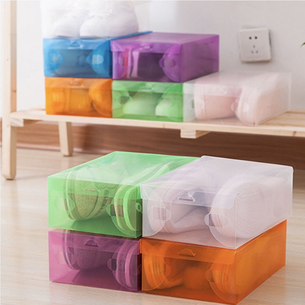 ❤️GTB❤️ Kotak Sepatu Lipat Transparan Serbaguna Shoes Box Organizer Multifungsi R001