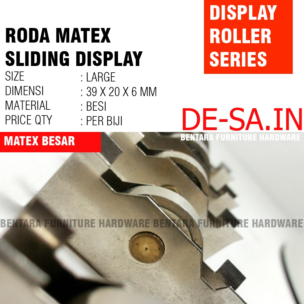 RODA MATEX BESAR ETALASE GESER - ROLLER DISPLAY SLIDING MAKTEK MATEK