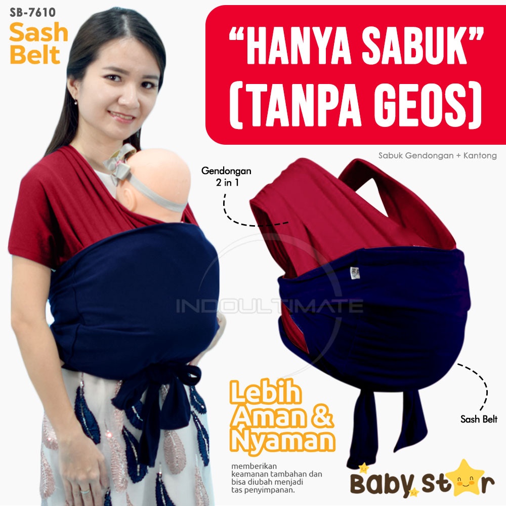 1Pcs Sabuk gendongan Bayi Sash Belt BABY STAR SB-7610 kain ikatan geos bayi Sashbelt Instant Baby Wrap