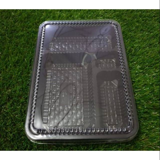 Mika Plastik Tempat Nasi Box Bento 2 (isi 50pcs) Take Away Plastik Sekat 4 Tahan Panas Food Grade PP