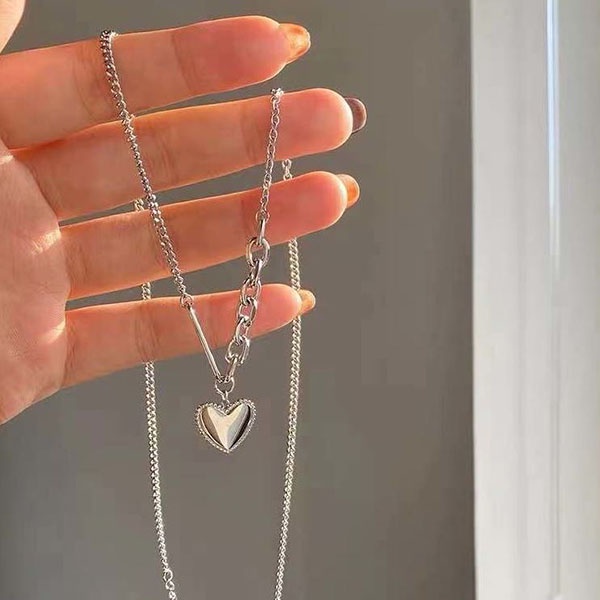 kalung hati simpel love simple heart necklace jka230 (3D2)