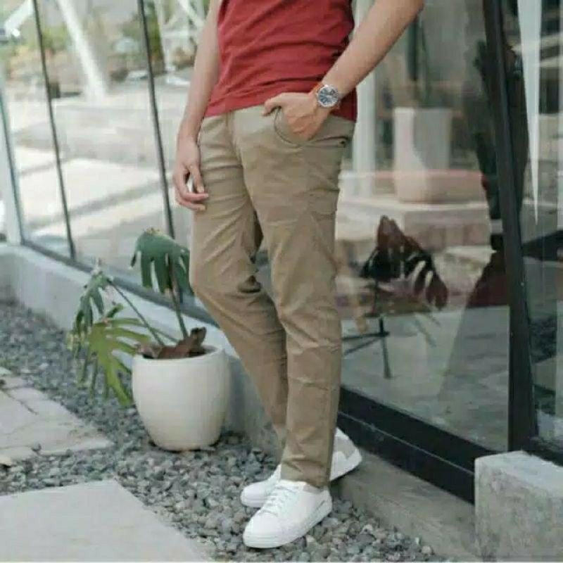 Celana Cinos Panjang Pria Chino Stretch Casual Slim Fit Chinos Cowok NVDMRH NR_Outfit Official COD